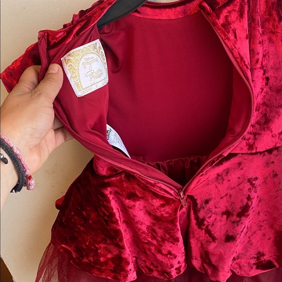 Disney belle Princess burgundy Velvet Dress - Picture 10 of 16